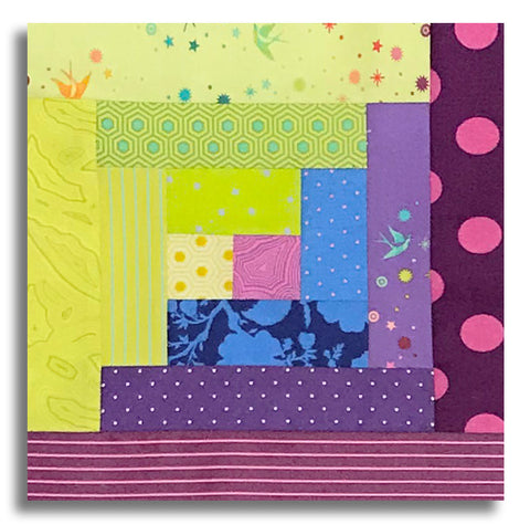 Free Spirit Pre-cut 12 Block Log Cabin Quilt Kit - Tula's True Colors