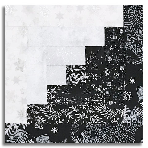 Hoffman Pre-Cut 12 Block Log Cabin Quilt Kit - Midnight Perch