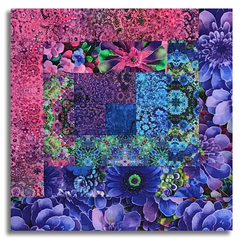 Hoffman Pre-Cut 12 Block Log Cabin Quilt Kit - Bloom!