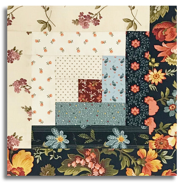 Andover Pre-Cut 12 Block Log Cabin Quilt Kit - Farmer's Daughter