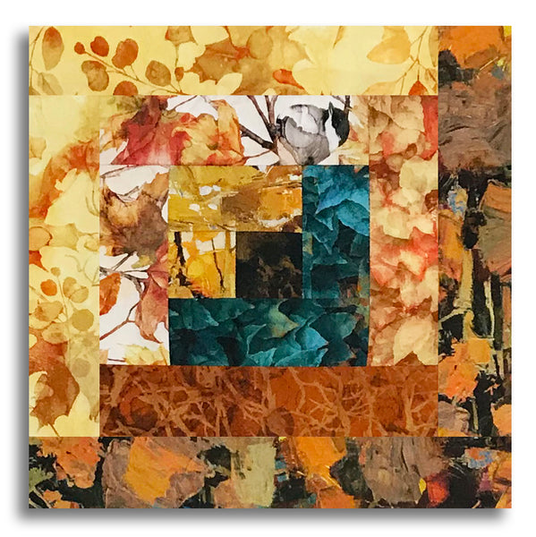 Northcott Pre-Cut 12 Block Log Cabin Quilt Kit -  Autumn Breeze