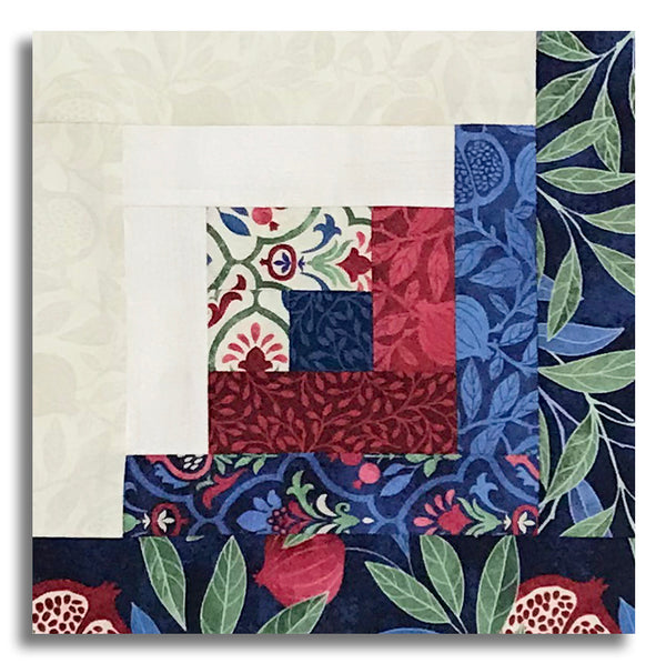 Northcott Pre-Cut 12 Block Log Cabin Quilt Kit - Pomegranate