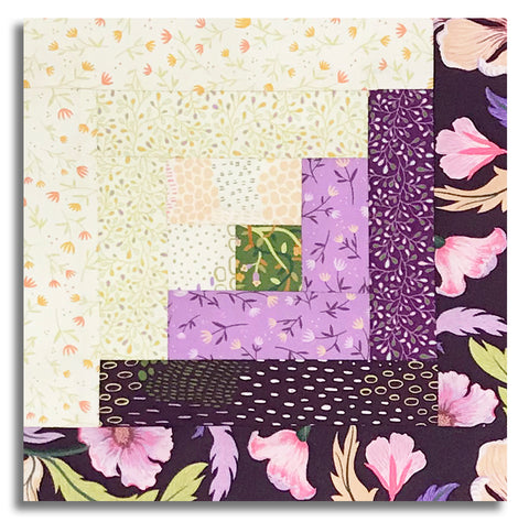 Moda Pre-cut 12 Block Log Cabin Quilt Kit - Floral Fondant