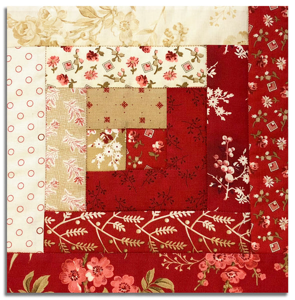 Andover Pre-Cut 12 Block Log Cabin Quilt Kit - Little Sweetheart