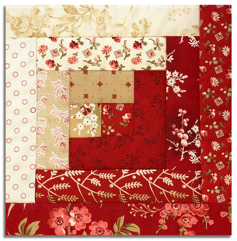 Andover Pre-Cut 12 Block Log Cabin Quilt Kit - Little Sweetheart