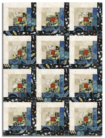 Windham Pre-Cut 12 Block Log Cabin Quilt Kit - Flora & Form