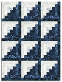 Matt's Hoffman Bali Batiks Pre-Cut 12 Block Log Cabin Quilt Kit - Into The Snow