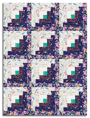 Windham Pre-Cut 12 Block Log Cabin Quilt Kit - Serafina
