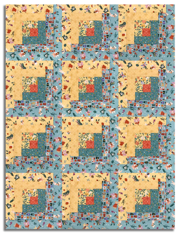 Riley Blake Pre-Cut 12-Block Log Cabin Quilt Kit - Thimbelina & The Sewing Fairies