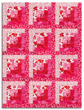 Northcott Pre-Cut 12 Block Log Cabin Quilt Kit - Forever Love