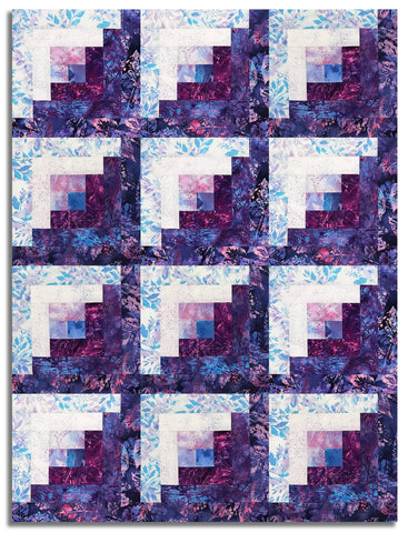 Hoffman Bali Batiks Pre-Cut 12 Block Log Cabin Quilt Kit - Cotton Candy Dreams