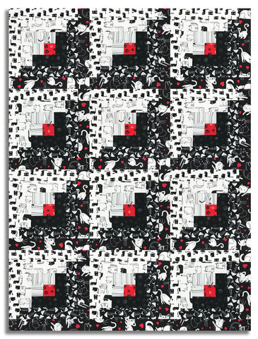 Matt's Timeless Treasures Pre-Cut 12 Block Log Cabin Quilt Kit - Smitten Kitten