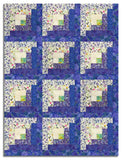 Clothworks Pre-Cut 12 Block Log Cabin Quilt Kit - Fleur De Rose