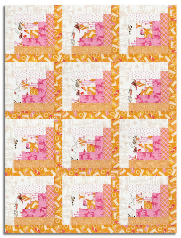 Matt's In The Beginning Pre-Cut 12 Block Log Cabin Quilt Kit - Go Cowgirl!
