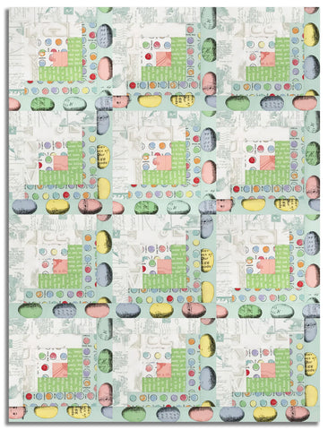 Matt's Riley Blake Pre-Cut 12-Block Log Cabin Quilt Kit - Egg Hunt