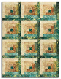 Northcott Pre-Cut 12 Block Log Cabin Quilt Kit - Stonehenge Valencia