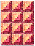 Matt's Hoffman Bali Batiks Pre-Cut 12 Block Log Cabin Quilt Kit - Sundown