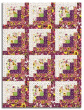 Clothworks Pre-cut 12 Block Log Cabin Quilt Kit - Summer Garden