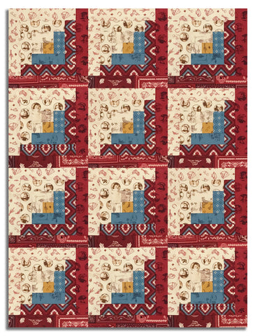 Riley Blake Pre-Cut 12-Block Log Cabin Quilt Kit - John Wayne American West