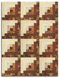 Andover/Makower Pre-Cut 12 Block Log Cabin Quilt Kit - Golden