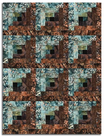 Hoffman Bali Batiks Pre-Cut 12 Block Log Cabin Quilt Kit - Shoreline Sails