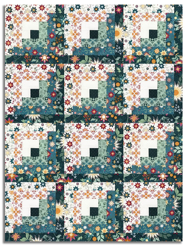 Matt's Riley Blake Pre-Cut 12-Block Log Cabin Quilt Kit - Where The Wildflowers Are