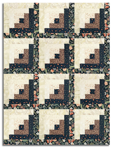 Moda Pre-cut 12 Block Log Cabin Quilt Kit - Sunlit Ruins