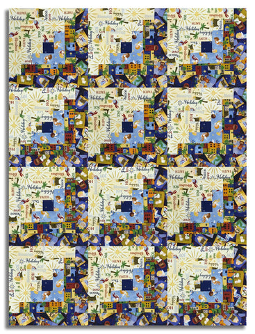 Blank Quilting Pre-Cut 12 Block Log Cabin Quilt Kit - Away In A Manger