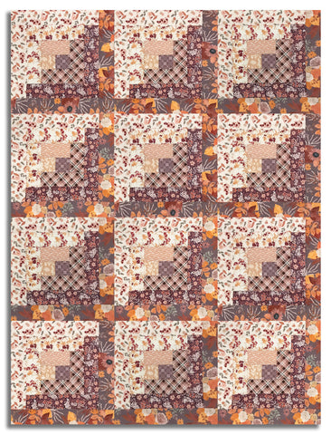 Riley Blake Pre-Cut 12-Block Log Cabin Quilt Kit - Evening On The Prairie