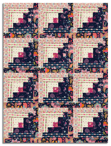 Matt's Moda Pre-cut 12 Block Log Cabin Quilt Kit - Sitara