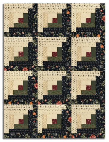 Moda Kansas Troubles Quilters Pre-cut 12 Block Log Cabin Quilt Kit - Quail Run