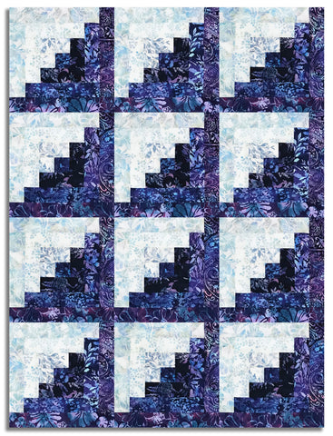 Matt's Hoffman Bali Batiks Pre-Cut 12 Block Log Cabin Quilt Kit - Celestial