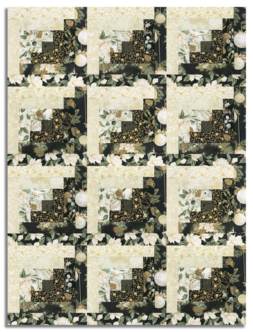 Hoffman Pre-Cut 12 Block Log Cabin Quilt Kit - Ornament Grove