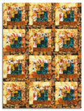 Northcott Pre-Cut 12 Block Log Cabin Quilt Kit -  Autumn Breeze