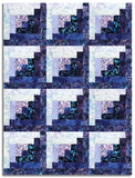 Matt's Hoffman Bali Batiks Pre-Cut 12 Block Log Cabin Quilt Kit - Violet Waves