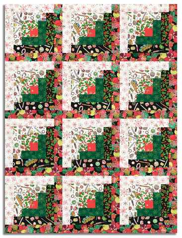 Matt's Windham Pre-Cut 12 Block Log Cabin Quilt Kit - Jolly Collage