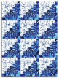 Matt's Free Spirit Pre-cut 12 Block Log Cabin Quilt Kit - Azul