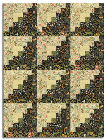 Moda Pre-cut 12 Block Log Cabin Quilt Kit - Morris Muse