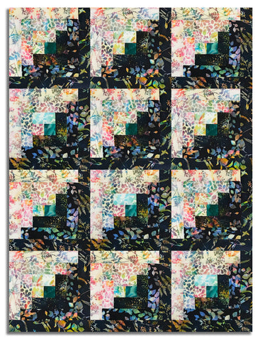 Hoffman Bali Batiks Pre-Cut 12 Block Log Cabin Quilt Kit - Ultraviolet