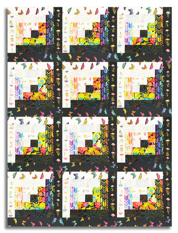 Andover Pre-Cut 12 Block Log Cabin Quilt Kit - Color Wheel