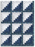 Moda Pre-cut 12 Block Log Cabin Quilt Kit - Blueprint