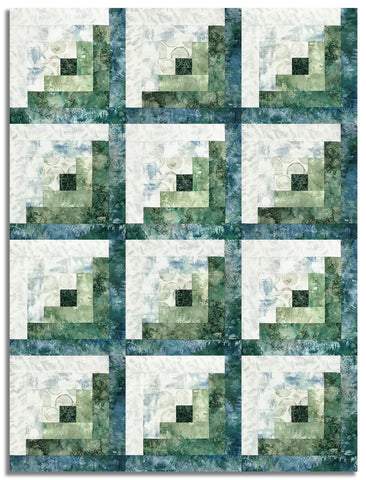 Matt's Northcott Pre-Cut 12 Block Log Cabin Quilt Kit - Altitude