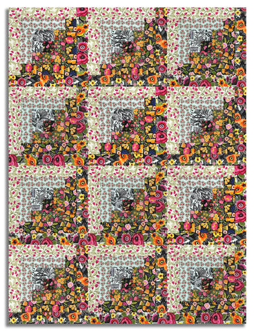 Matt's Free Spirit Pre-cut 12 Block Log Cabin Quilt Kit - Springtime Splendour