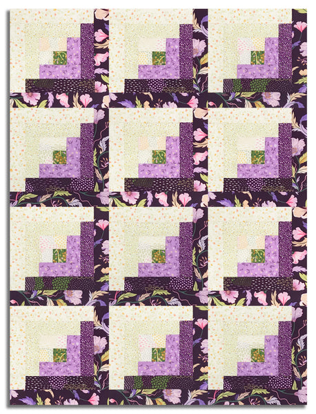 Moda Pre-cut 12 Block Log Cabin Quilt Kit - Floral Fondant – Jordan Fabrics