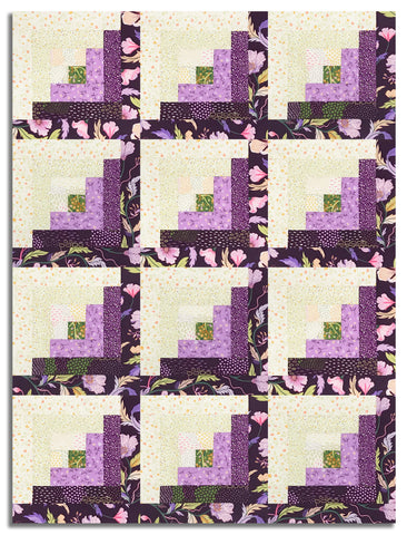 Moda Pre-cut 12 Block Log Cabin Quilt Kit - Floral Fondant