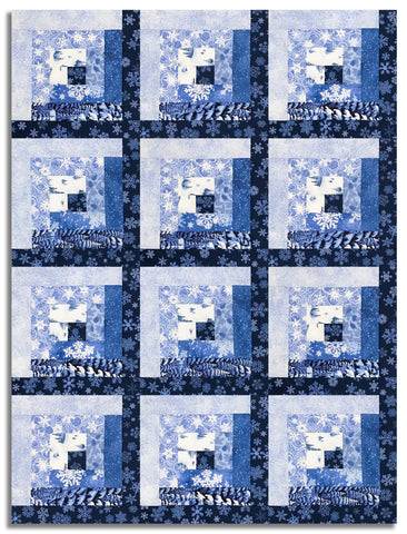 Matt's Northcott Pre-Cut 12 Block Log Cabin Quilt Kit - Winter Twilight
