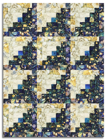 Matt's Timeless Treasures Pre-Cut 12 Block Log Cabin Quilt Kit - Lumiere