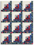 Northcott Pre-Cut 12 Block Log Cabin Quilt Kit - Pomegranate