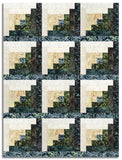 Clothworks Pre-Cut 12 Block Log Cabin Quilt Kit - Nature Study