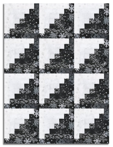 Hoffman Pre-Cut 12 Block Log Cabin Quilt Kit - Midnight Perch